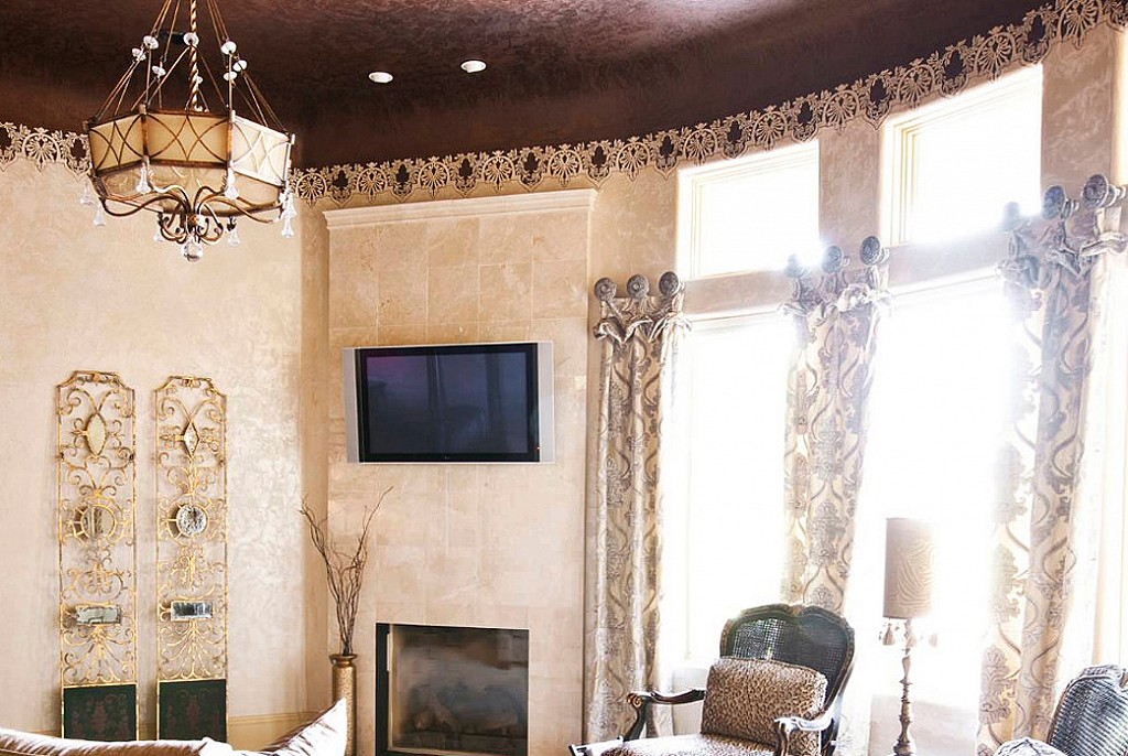 Тканевые натяжные потолки-30