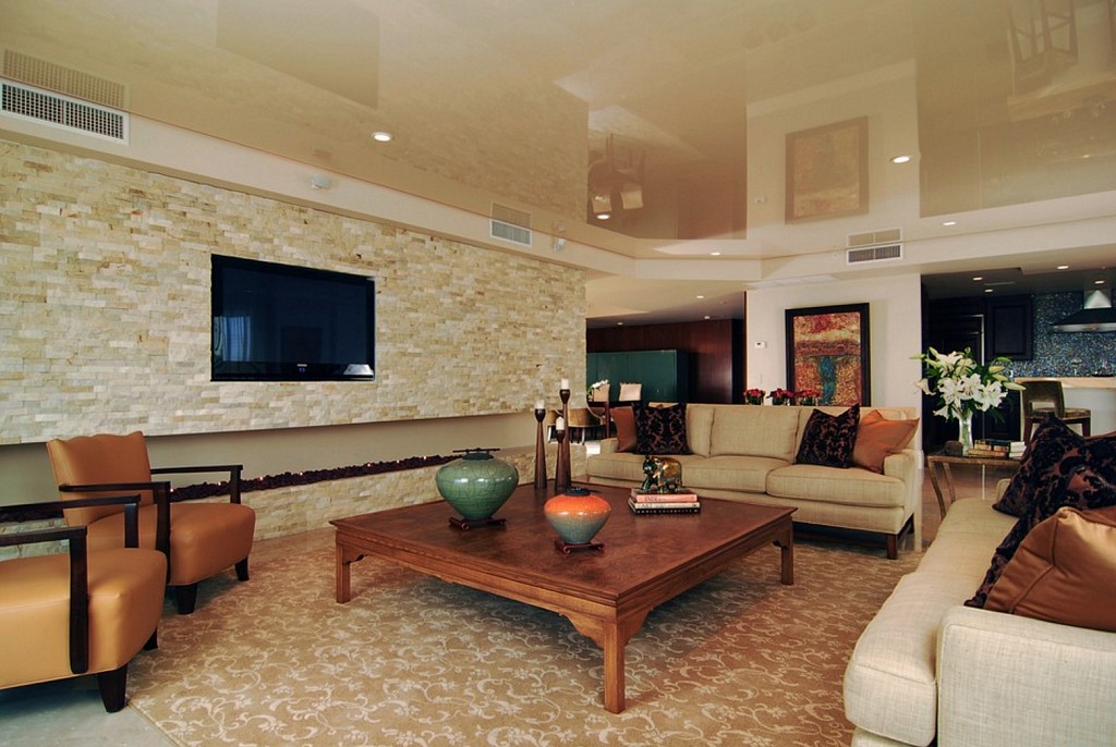 Глянцевые натяжные потолки-28