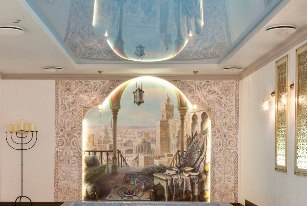 Глянцевые натяжные потолки-14