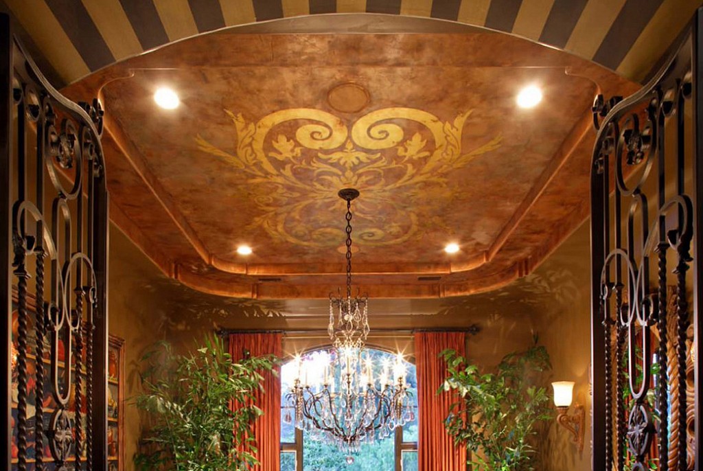 Тканевые натяжные потолки-62