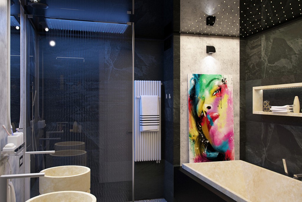 Глянцевые натяжные потолки-25