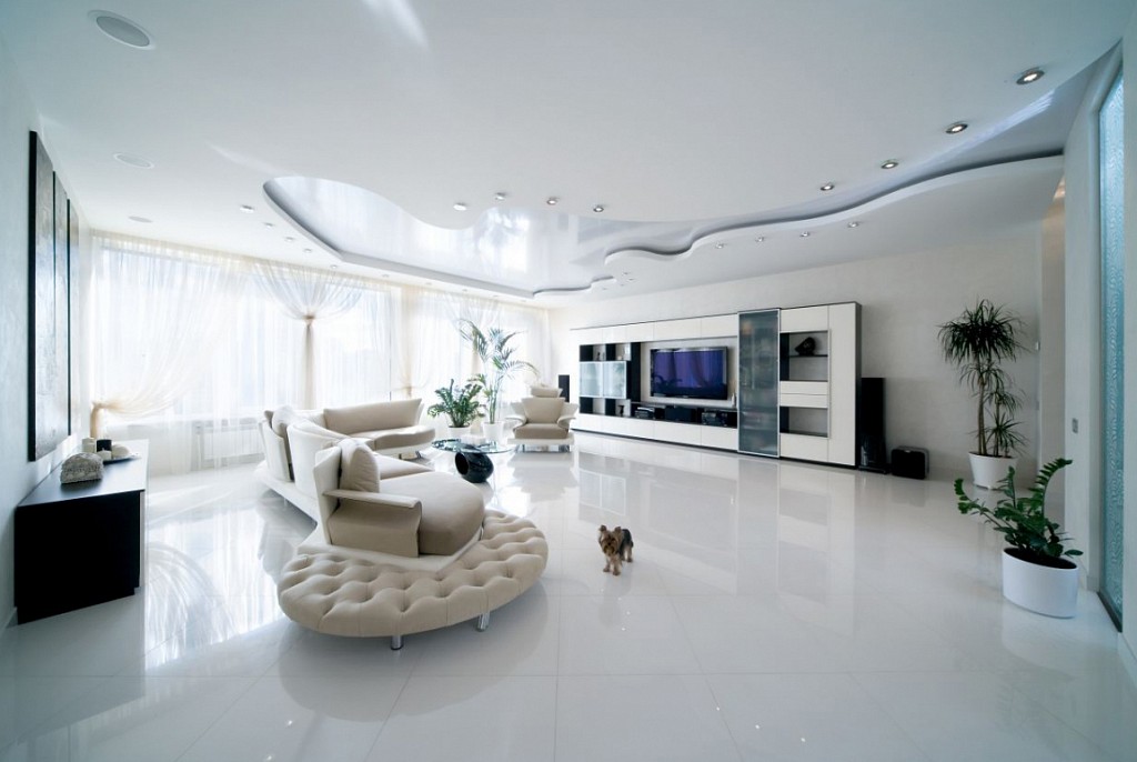 Матовые натяжные потолки-88