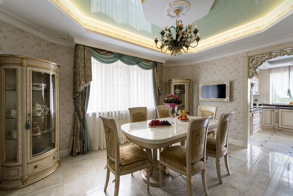 Глянцевые натяжные потолки-16