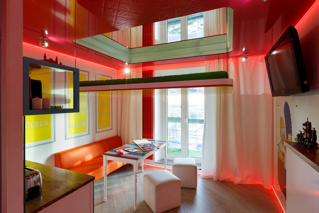 Глянцевые натяжные потолки-19