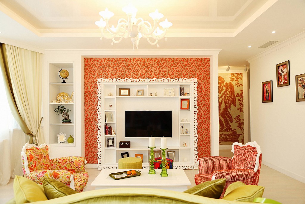 Глянцевые натяжные потолки-22