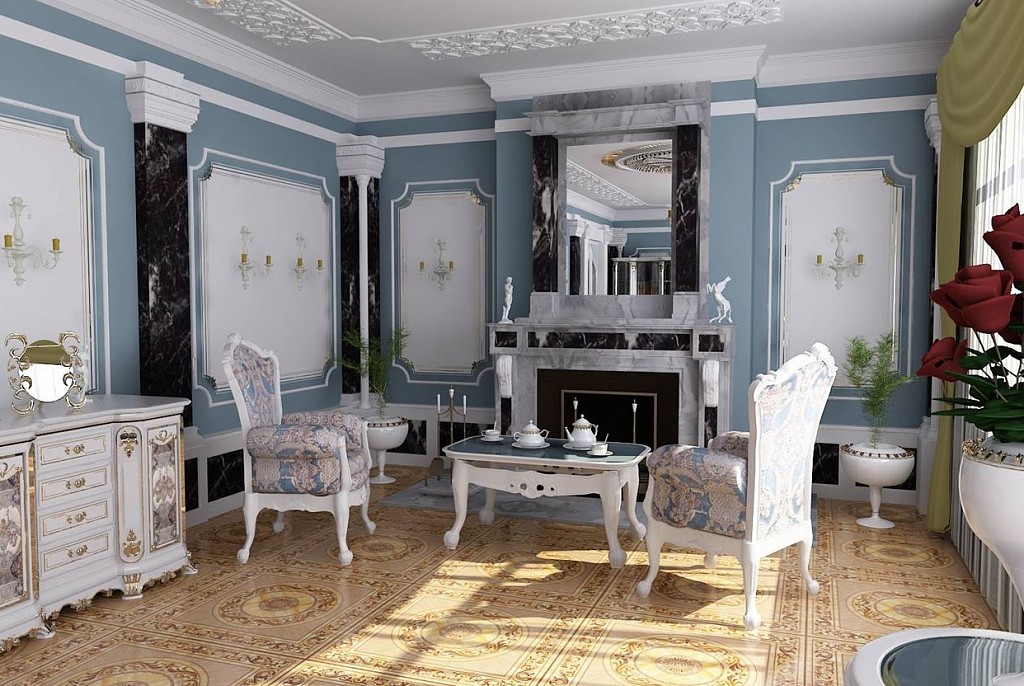 Дизайн гостиной-58