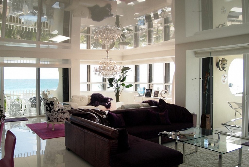 Глянцевые натяжные потолки-39