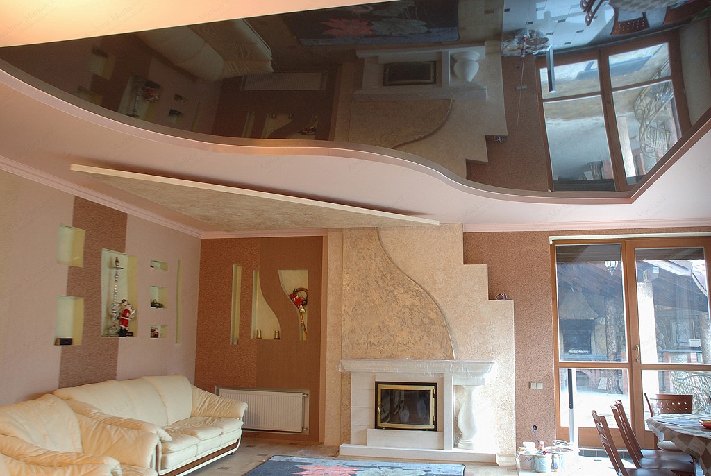 Глянцевые натяжные потолки-84