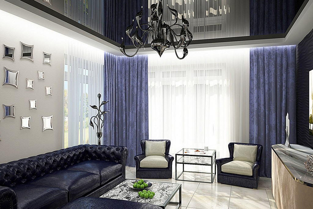 Глянцевые натяжные потолки