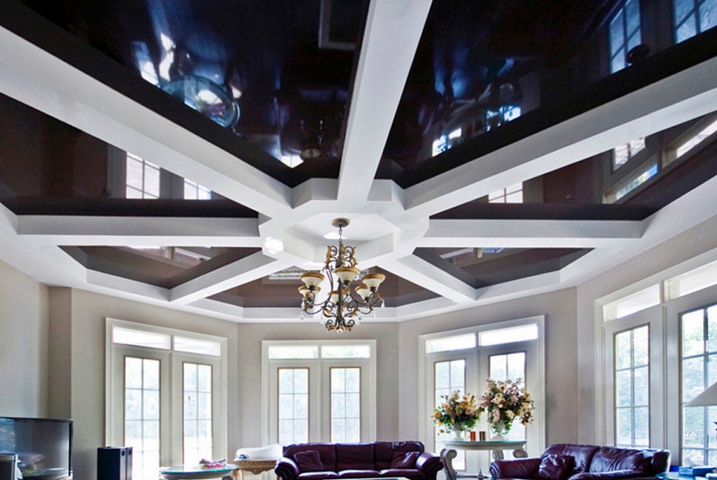 Глянцевые натяжные потолки-50