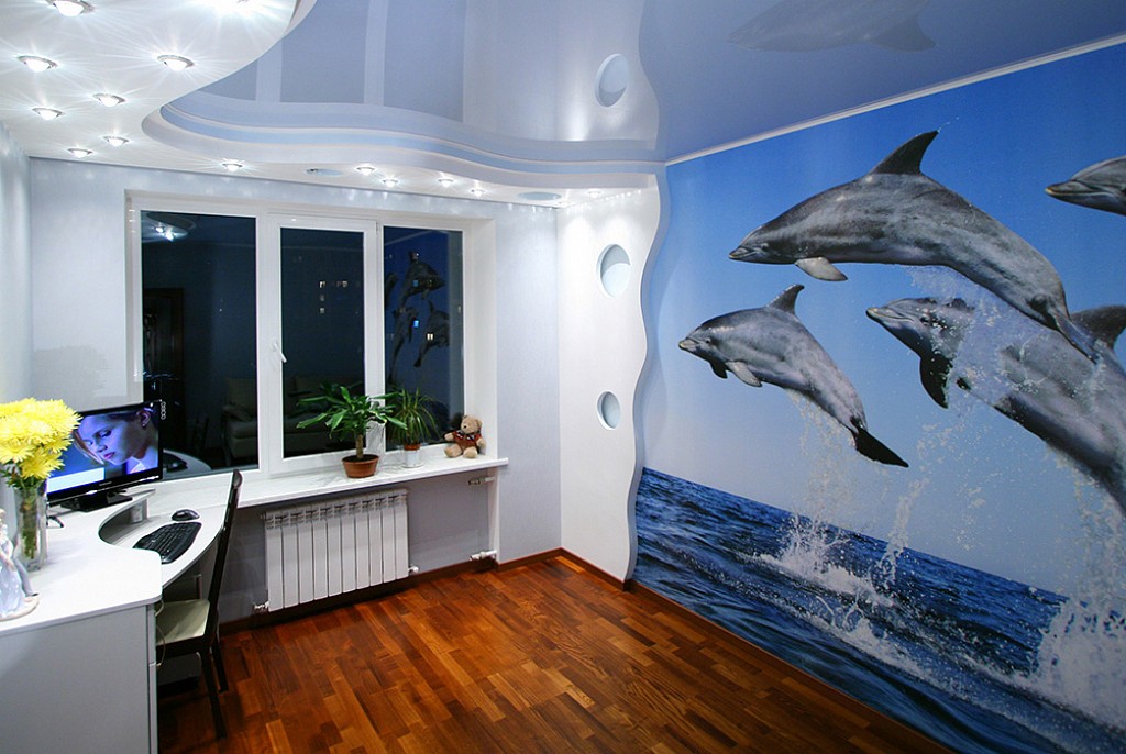 Глянцевые натяжные потолки-9