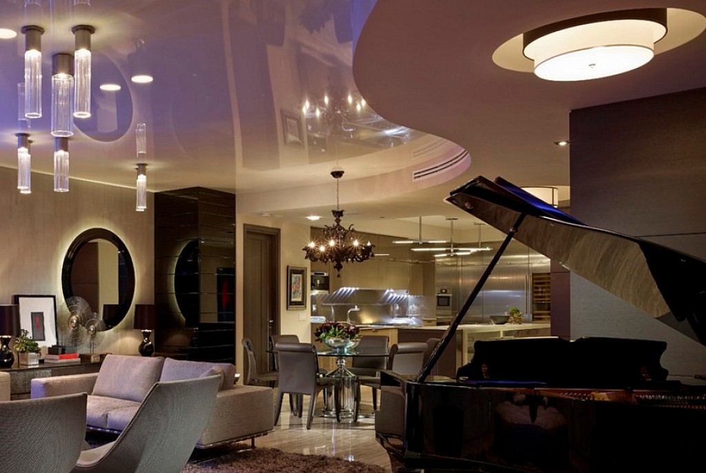 Глянцевые натяжные потолки-81