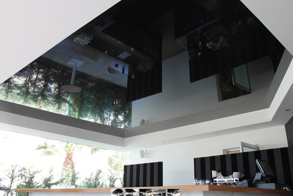 Глянцевые натяжные потолки-64